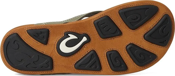 OluKai Hiapo Men's Sandals Odyssey Grey/Sahara : 15 D - Medium, Leather - Image 3