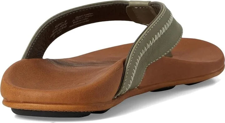 OluKai Hiapo Men's Sandals Odyssey Grey/Sahara : 15 D - Medium, Leather - Image 4