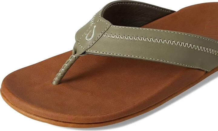 OluKai Hiapo Men's Sandals Odyssey Grey/Sahara : 15 D - Medium, Leather - Image 7