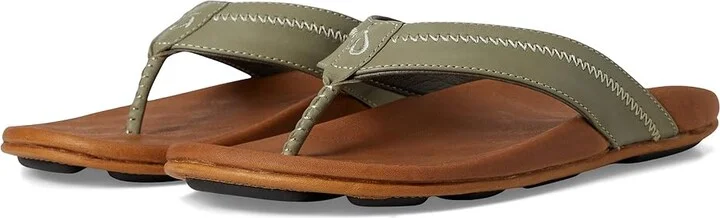 OluKai Hiapo Men's Sandals Odyssey Grey/Sahara : 15 D - Medium, Leather