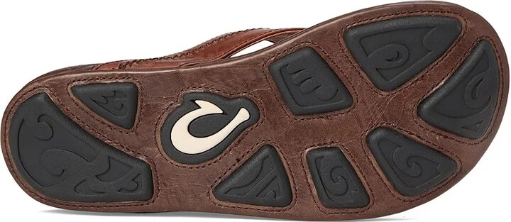 OluKai Hiapo Men's Sandals Rum/Dark Wood : 7 D - Medium, Leather - Image 4