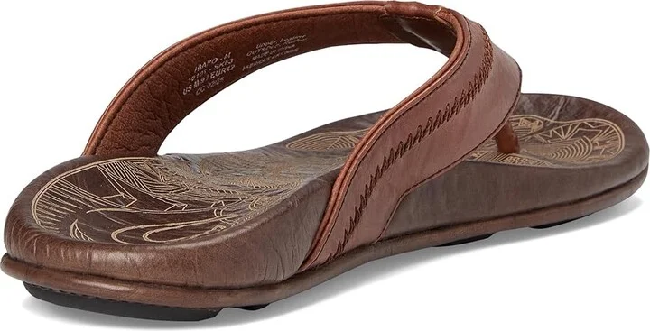 OluKai Hiapo Men's Sandals Rum/Dark Wood : 7 D - Medium, Leather - Image 5