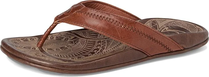 OluKai Hiapo Men's Sandals Rum/Dark Wood : 7 D - Medium, Leather - Image 6