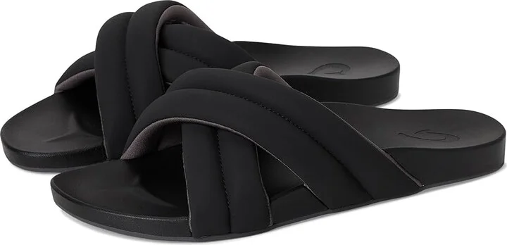 OluKai Hila Women's Shoes Black/Black : 5 B - Medium, Synthetic