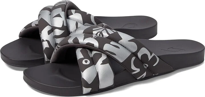 OluKai Hila Women's Shoes Silver/Pavement : 5 B - Medium, Synthetic