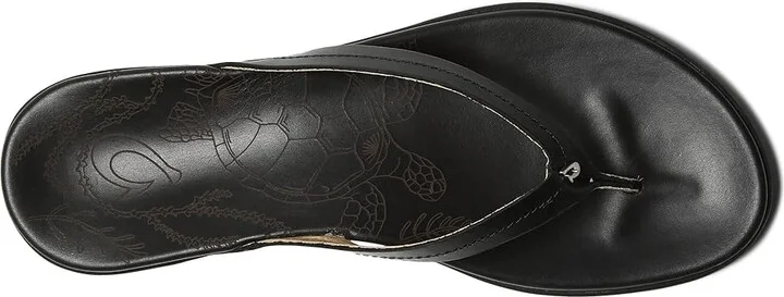 OluKai Honu Women's Shoes Black/Black : 5 B - Medium, Leather - Image 2