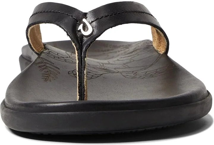 OluKai Honu Women's Shoes Black/Black : 5 B - Medium, Leather - Image 5