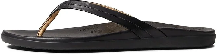 OluKai Honu Women's Shoes Black/Black : 5 B - Medium, Leather - Image 6