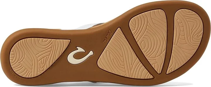 OluKai Honu Women's Shoes Bright White/Golden Sand : 5 B - Medium, Leather - Image 3