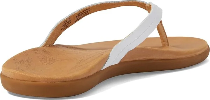 OluKai Honu Women's Shoes Bright White/Golden Sand : 5 B - Medium, Leather - Image 4