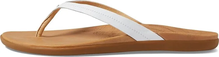 OluKai Honu Women's Shoes Bright White/Golden Sand : 5 B - Medium, Leather - Image 5