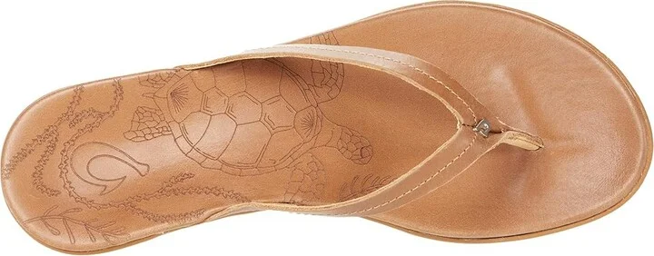 OluKai Honu Women's Shoes Tan/Tan : 5 B - Medium, Leather - Image 2