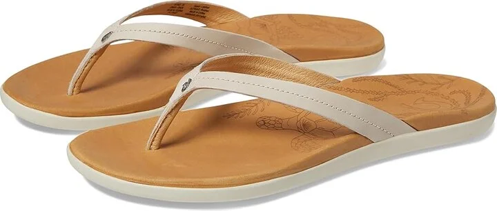 OluKai Honu Women's Shoes Tapa/Golden Sand : 5 B - Medium, Leather