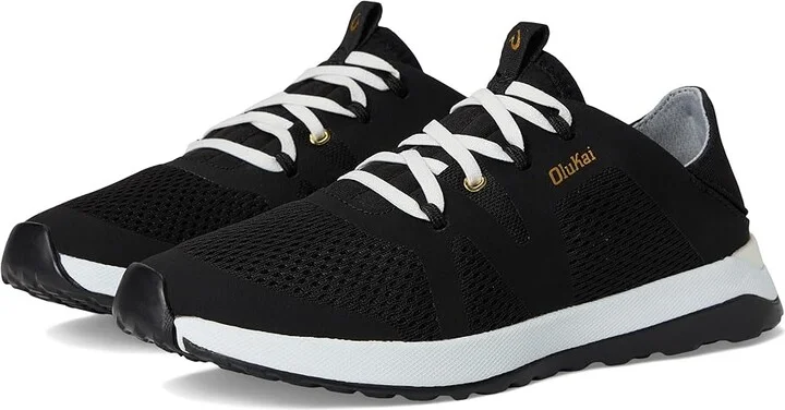 OluKai Huia Women's Shoes Black/Black : 5 B - Medium, Textile