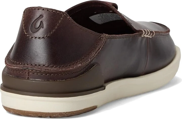 OluKai Kakaha Men's Shoes Dark Java/Dark Java : 7 D - Medium, Full Grain leather - Image 4