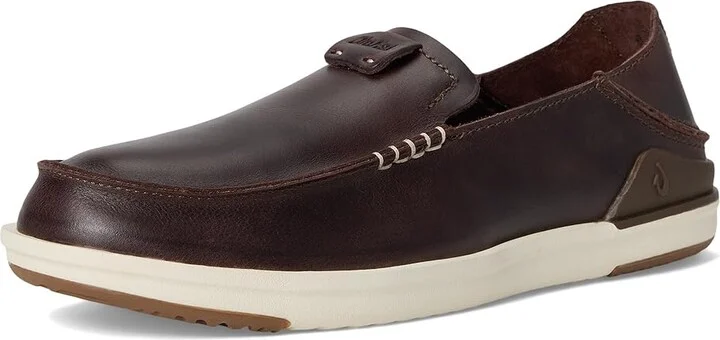OluKai Kakaha Men's Shoes Dark Java/Dark Java : 7 D - Medium, Full Grain leather - Image 5