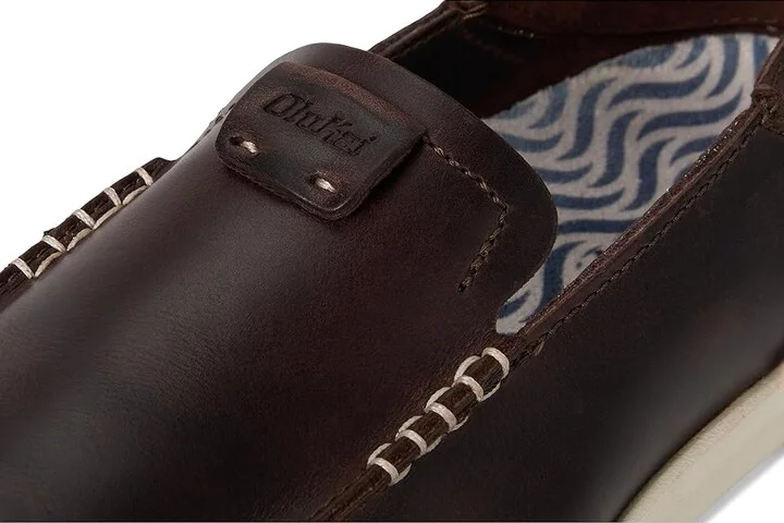 OluKai Kakaha Men's Shoes Dark Java/Dark Java : 7 D - Medium, Full Grain leather - Image 7