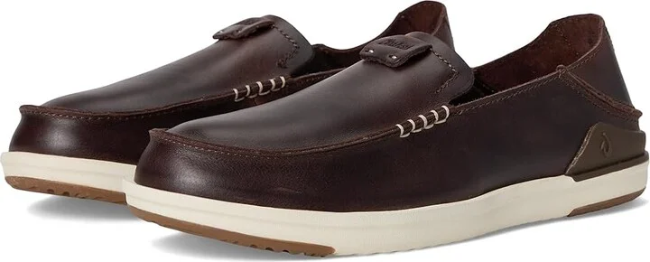 OluKai Kakaha Men's Shoes Dark Java/Dark Java : 7 D - Medium, Full Grain leather