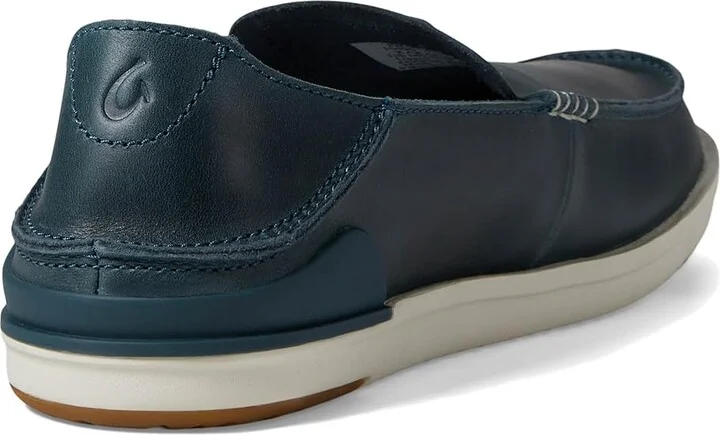 OluKai Kakaha Men's Shoes Lagoon/Lagoon : 10.5 D - Medium, Full Grain leather - Image 4