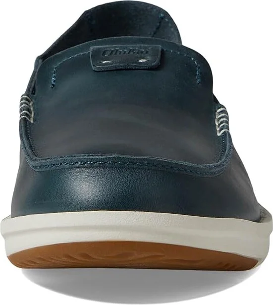 OluKai Kakaha Men's Shoes Lagoon/Lagoon : 10.5 D - Medium, Full Grain leather - Image 5