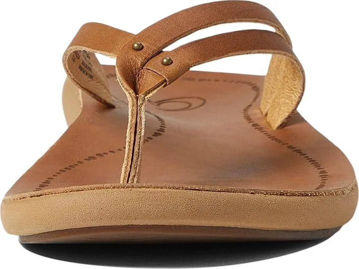 OluKai Kapehe Luana Women's Sandals Sahara/Sahara : 10 B - Medium, Leather - Image 5