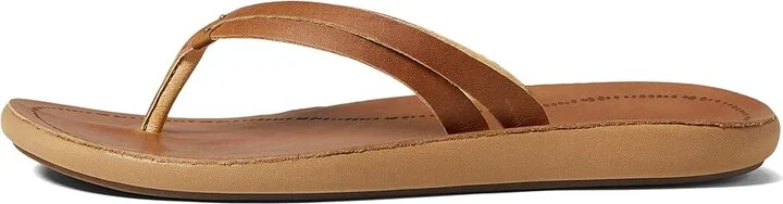 OluKai Kapehe Luana Women's Sandals Sahara/Sahara : 10 B - Medium, Leather - Image 6