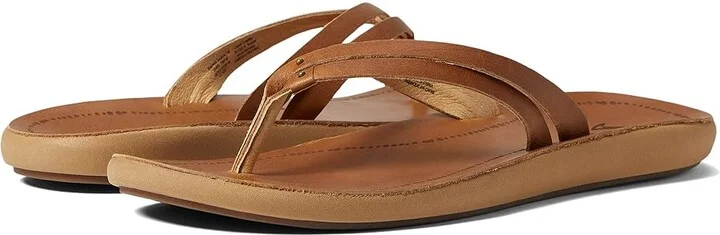 OluKai Kapehe Luana Women's Sandals Sahara/Sahara : 10 B - Medium, Leather