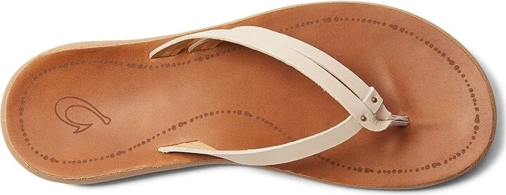 OluKai Kapehe Luana Women's Sandals Tapa/Sahara : 5 B - Medium, Leather - Image 2