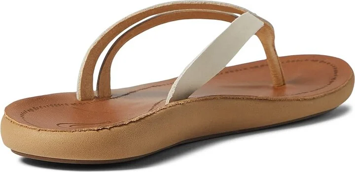 OluKai Kapehe Luana Women's Sandals Tapa/Sahara : 5 B - Medium, Leather - Image 4