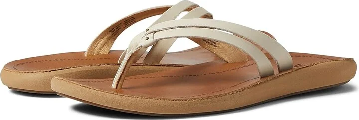 OluKai Kapehe Luana Women's Sandals Tapa/Sahara : 5 B - Medium, Leather