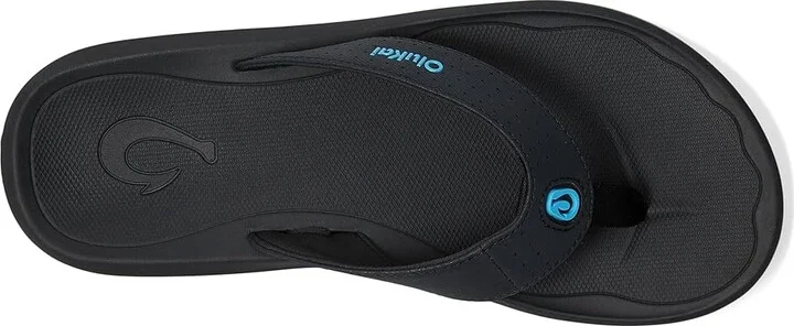 OluKai Ki'I Men's Sandals Lava Rock/Bold Blue : 9 D - Medium, Rubber - Image 2