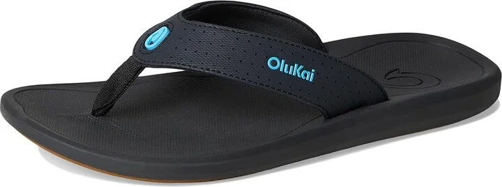 OluKai Ki'I Men's Sandals Lava Rock/Bold Blue : 9 D - Medium, Rubber - Image 5