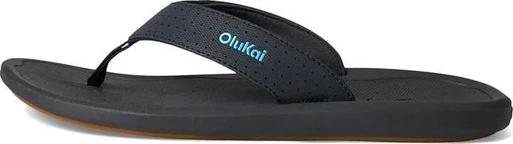 OluKai Ki'I Men's Sandals Lava Rock/Bold Blue : 9 D - Medium, Rubber - Image 6