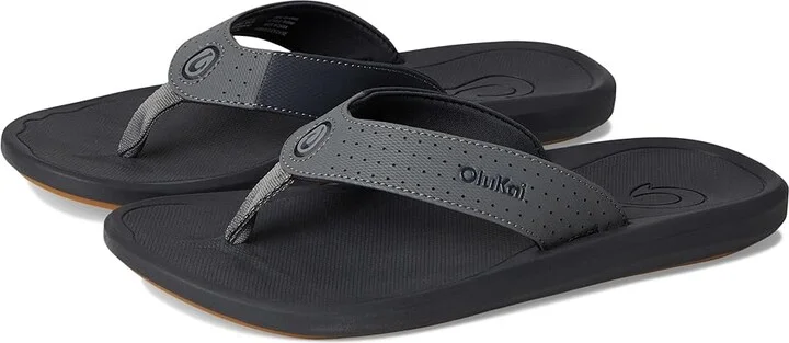 OluKai Ki'I Men's Sandals Rock/Lava Rock : 14 D - Medium, Rubber