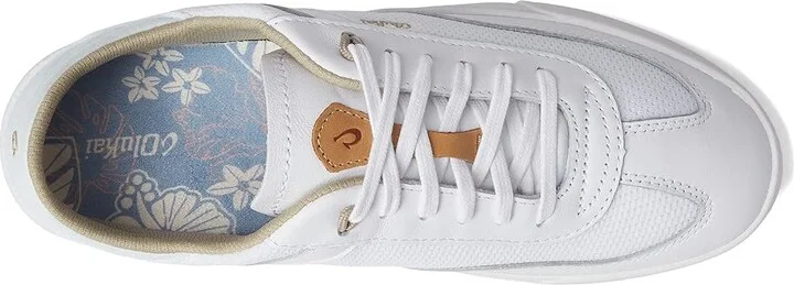 OluKai Kilea Women's Shoes White/White : 5 B - Medium, Leather/Textile - Image 2