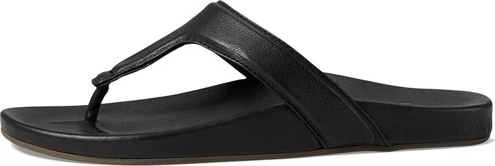 OluKai Kipe'A Lipi Sandal Women's Sandals Black/Black : 11 B - Medium, Leather/Rubber - Image 5