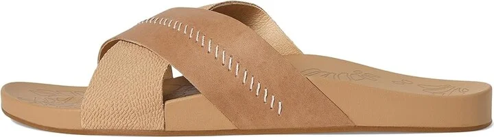 OluKai Kipe'A 'Olu Women's Sandals Warm Sand/Warm Sand : 8 B - Medium, Leather - Image 6