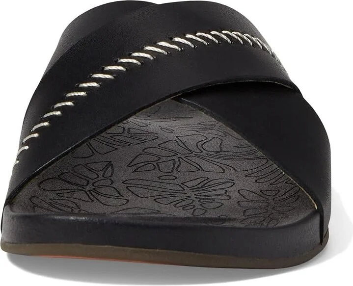 OluKai Kipea'a 'Olu Women's Sandals Black/Black : 6 B - Medium, Leather - Image 2