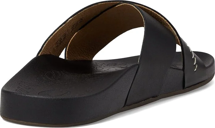 OluKai Kipea'a 'Olu Women's Sandals Black/Black : 6 B - Medium, Leather - Image 4