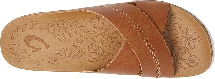 OluKai Kipea'a 'Olu Women's Sandals Sahara/Sahara : 6 B - Medium, Leather - Image 2