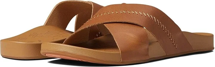 OluKai Kipea'a 'Olu Women's Sandals Sahara/Sahara : 6 B - Medium, Leather