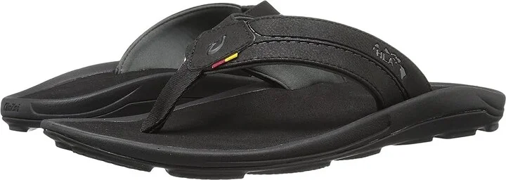 OluKai Kipi Men's Sandals Black/Black : 7 D - Medium, Synthetic