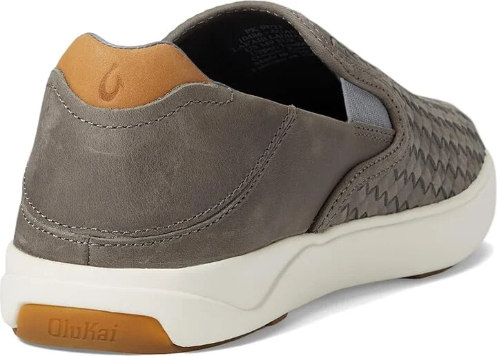 OluKai Lae'ahi Lauhala Men's Shoes Ash/Ash : 8 D - Medium, Leather - Image 4