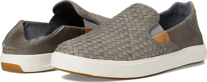 OluKai Lae'ahi Lauhala Men's Shoes Ash/Ash : 8 D - Medium, Leather