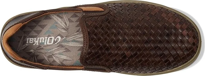 OluKai Lae'ahi Lauhala Men's Shoes Dark Wood/Dark Wood : 7 D - Medium, Leather - Image 2