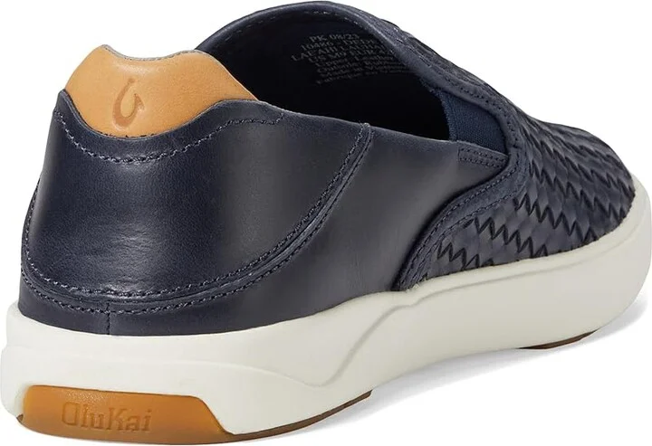 OluKai Lae'ahi Lauhala Men's Shoes Trench Blue/Trench Blue : 7 D - Medium, Leather - Image 4