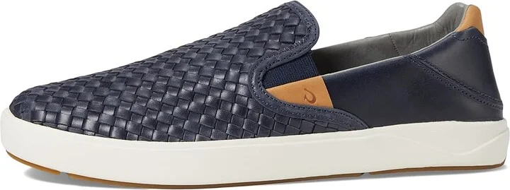 OluKai Lae'ahi Lauhala Men's Shoes Trench Blue/Trench Blue : 7 D - Medium, Leather - Image 6