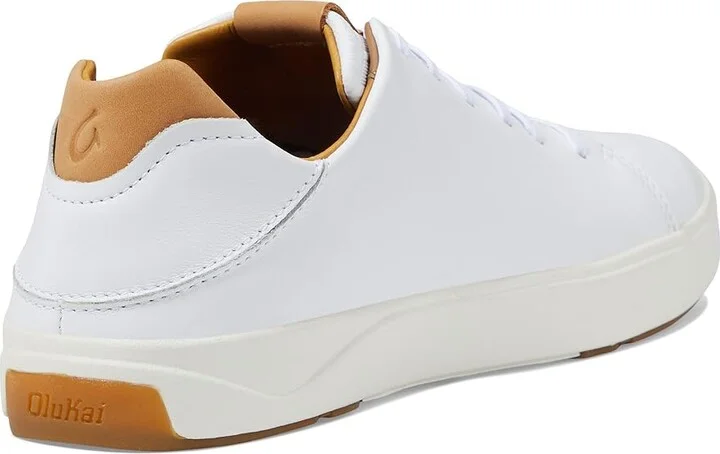 OluKai Lae'Ahi Li 'Ili Men's Shoes Bright White/Bright White : 7 D - Medium, Leather - Image 4