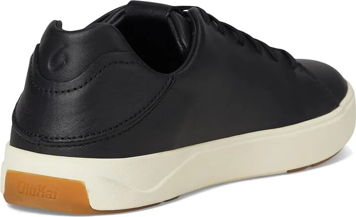 OluKai Lae'Ahi Li 'Ili Men's Shoes Onyx/Onyx : 8.5 D - Medium, Leather - Image 4