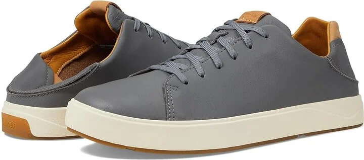 OluKai Lae'Ahi Li 'Ili Men's Shoes Stone/Stone : 7 D - Medium, Leather